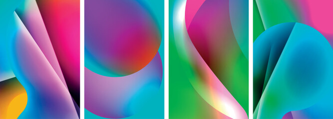 Liquid abstract shapes with gradient colors. Abstract backgrounds for wallpaper, business card, cover, poster, banner, brochure, header, website