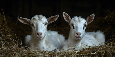 Young white goats
