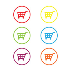 add to cart icons set vector