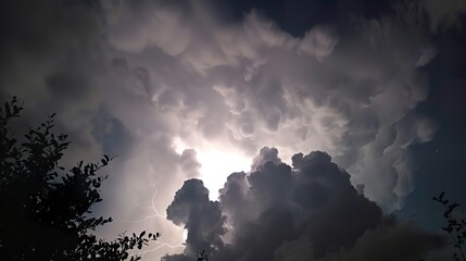 Late summer thunderstorms clouds gathering power the drama of natures clash lightning illuminating the sky