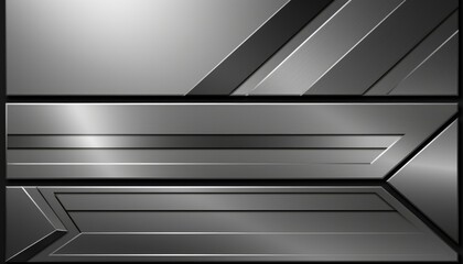 Set of grey silver metallic tech background