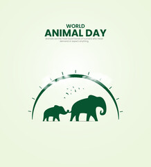 World Animal Day. Animal Day Creative Design for banner, poster, 3D Illustration
