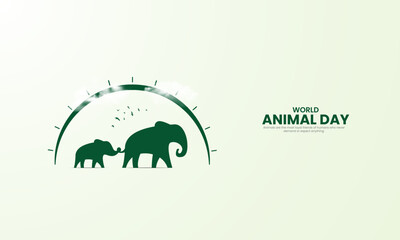 World Animal Day. Animal Day Creative Design for banner, poster, 3D Illustration