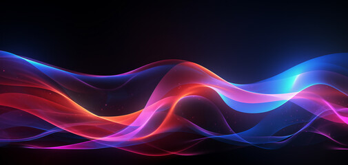 Abstract background with neon waves
