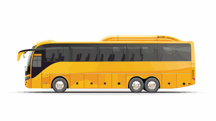 YelloWhite Tour Bus Transport Vector Isolated on White B - obrazy, fototapety, plakaty