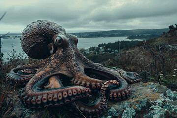 Naklejka premium Giant Octopus Photograph