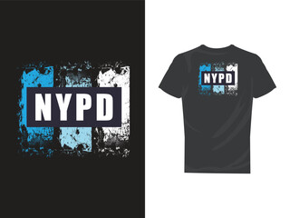 NYPD tshirt design on black background. Vector card or shirt design with unique typography.