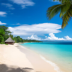 A Glimpse into Serenity: Pristine Beach and Tranquil Ocean View
