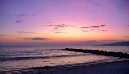 Fototapeta premium sunset on the beach river wallpaper background