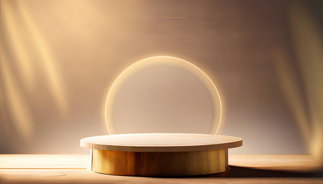 Golden podium mock up podium empty spece bright shine Texture wallpaper background