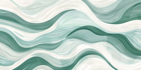 Green and White Wavy Background