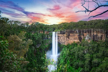  Beautiful flowing River in Fitzroy water Falls in Bowral NSW Australia beautiful colourful cloudy skies lovely waterfalls © Elias Bitar