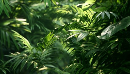 Naklejka premium Green leaves in the forest