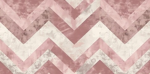 Pink and White Chevroned Wallpaper Pattern
