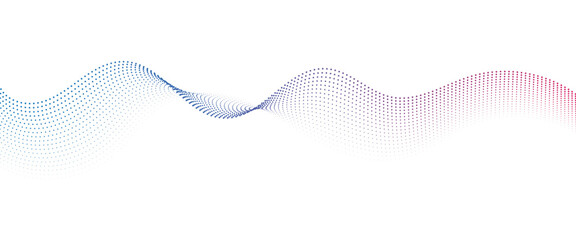 Flowing Dot Wave Pattern Halftone Curve Shape on Transparent Background