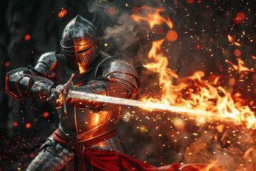 Armor Knight with Sword flame