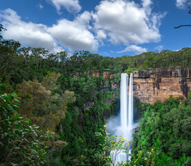 Beautiful flowing River in Fitzroy water Falls in Bowral NSW Australia beautiful colourful cloudy...