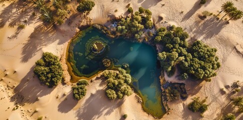 Aerial View of a Lake Surrounded by Trees