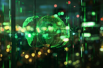 Digital Representation of Global Connectivity and Data Exchange in Cyberspace