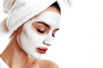 Young Woman Relaxing With a Nourishing Facial Mask in a Spa Setting