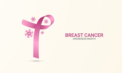 World breast cancer awareness and prevention day. Breast cancer awareness month. 3D Illustration