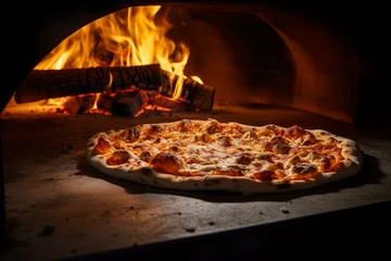 Foto op Plexiglas Pizza oven fire. Cuisine cooking. Generate Ai © juliars
