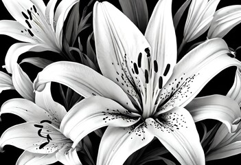 black and white lily