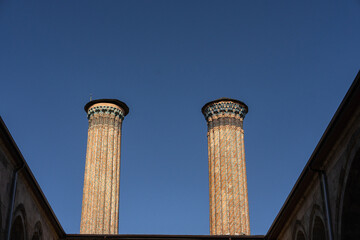Erzurum İconic Building 'The Double Minaret Madrasa' (Çifte Minareli Medrese) in the Winter...