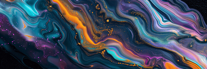 Abstract swirls of colorful liquid art.
