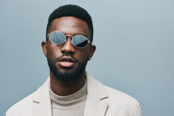 Obraz premium style man studio portrait american american stylish jacket model african black fashion