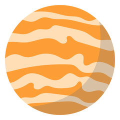 Flat Planet Element Illustration