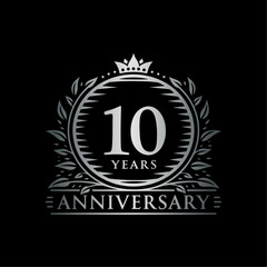 Fototapeta premium 10 years celebrating anniversary design template. 10th anniversary logo. Vector and illustration.