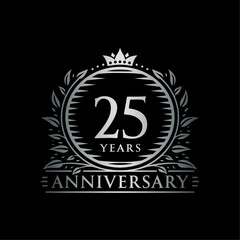 25 years celebrating anniversary design template. 25th anniversary logo. Vector and illustration.