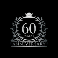 Fototapeta premium 60 years celebrating anniversary design template. 60th anniversary logo. Vector and illustration.