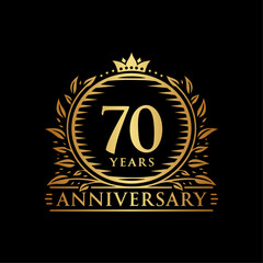 Fototapeta premium 70 years celebrating anniversary design template. 70th anniversary logo. Vector and illustration.