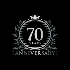 70 years celebrating anniversary design template. 70th anniversary logo. Vector and illustration.