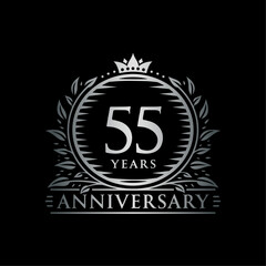55 years celebrating anniversary design template. 55th anniversary logo. Vector and illustration.