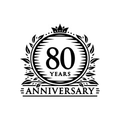 80 years celebrating anniversary design template. 80th anniversary logo. Vector and illustration.