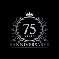 Fototapeta premium 75 years celebrating anniversary design template. 75th anniversary logo. Vector and illustration.