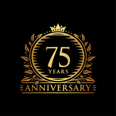 Fototapeta premium 75 years celebrating anniversary design template. 75th anniversary logo. Vector and illustration.