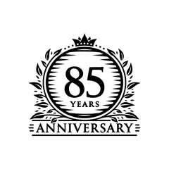 85 years celebrating anniversary design template. 85th anniversary logo. Vector and illustration.