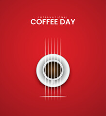World Coffee Day. International coffee day. 3D illustration.