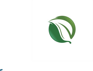 Ecology sphere logo formed by twisted green leaves. Vector design template elements for vegan, bio, 