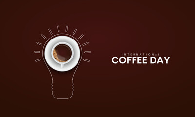 World Coffee Day. International coffee day. 3D illustration.