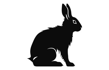 A Rabbit black silhouette vector isolated