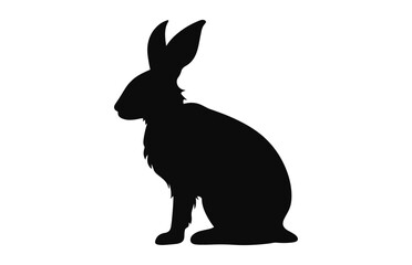 A Rabbit silhouette vector, Easter bunny black clipart