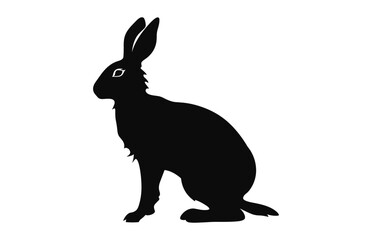 Rabbit silhouette vector isolated on a white background