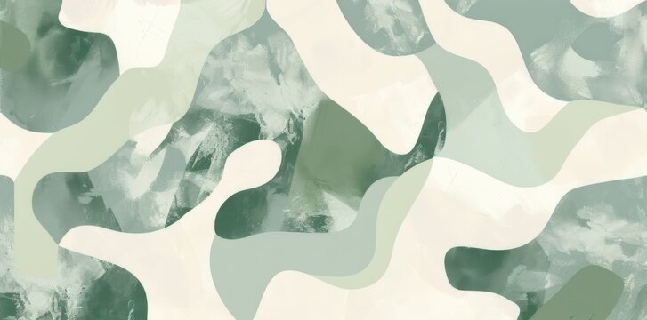 Green and White Camouflage Wallpaper Pattern