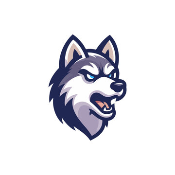 Sporty Angry Husky Mascot Logo Design