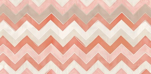 Pink and White Chevron Pattern on Pink Background